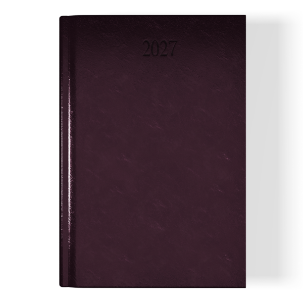 Richmond FineGrain A4 Desk Diary, Day Per Page, Burgundy