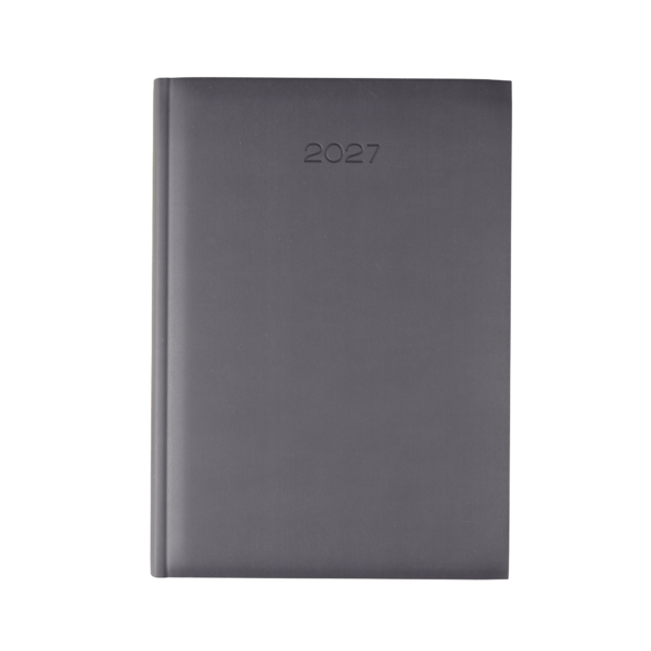 Lewes SmoothGrain A4 Desk Diary, Day Per Page, Grey