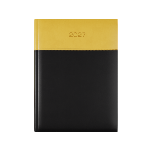 Dorchester Horizon A5 Desk Diary, Day Per Page, Black-Yellow