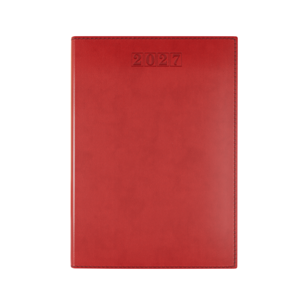 Dorchester NewHide A5 Desk Diary, Day Per Page, Red
