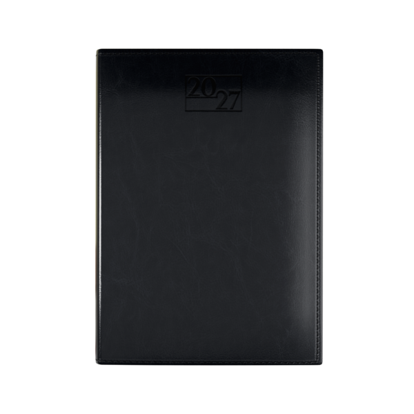 Harrogate SaharaHide Faux Leather A5 Diary, Day Per Page, Black