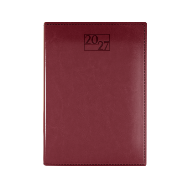 Harrogate SaharaHide Faux Leather A5 Diary, Day Per Page, Burgundy