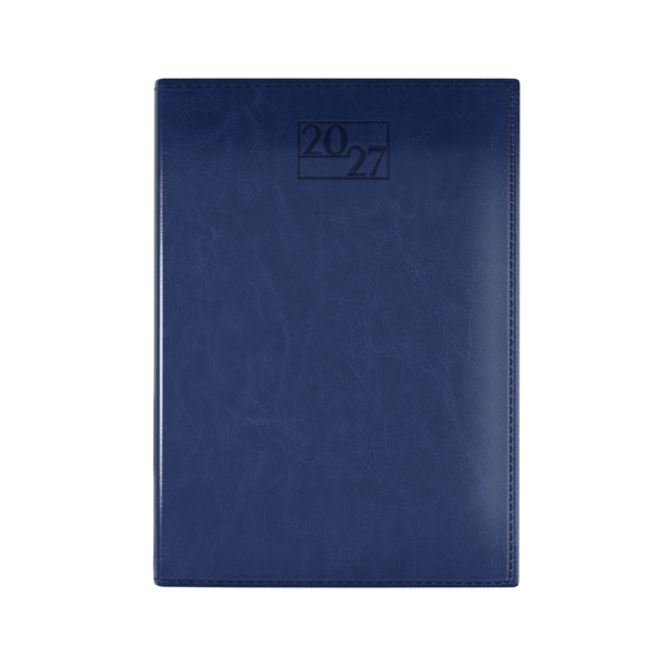 Harrogate SaharaHide Faux Leather A5 Diary, Day Per Page, Dark Blue