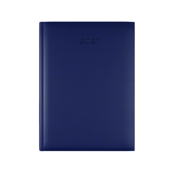 Lewes SmoothGrain A5 Desk Diary, Day Per Page, Blue