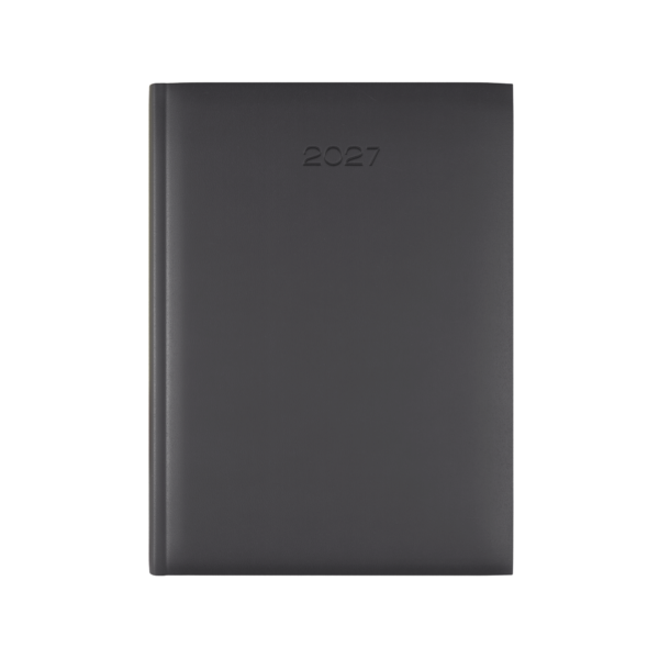 Lewes SmoothGrain A5 Desk Diary, Day Per Page, Grey