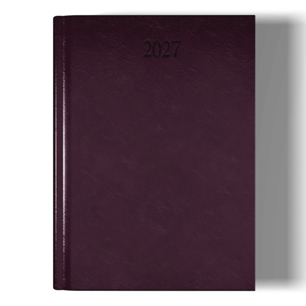 Richmond FineGrain A5 Desk Diary, Week To View, Burgundy