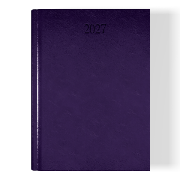 Richmond FineGrain A5 Desk Diary, Week To View, Purple