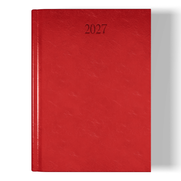 Richmond FineGrain A5 Desk Diary, Week To View, Red