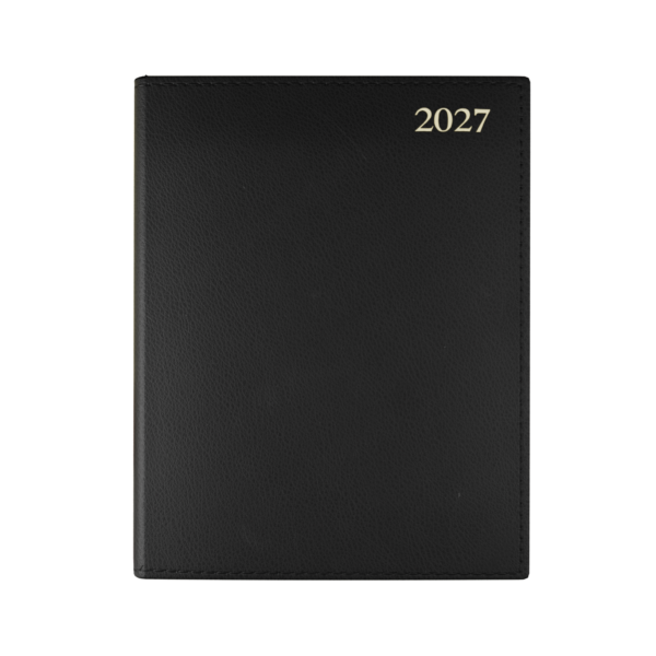 Chelsea Leather Quarto Diary, Week To View, Black