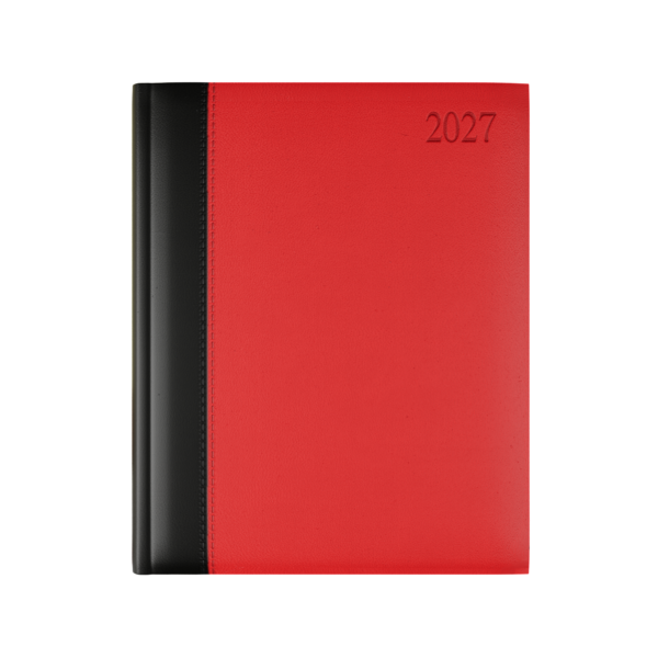 Dorchester Bicolour Quarto Desk Diary, Week to View, Black - Red