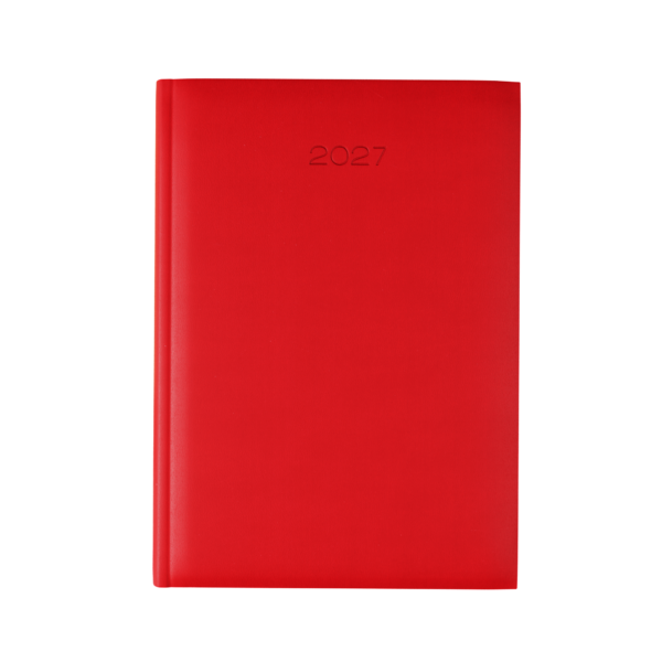 Lewes SmoothGrain A4 Desk Diary, Day Per Page, Red