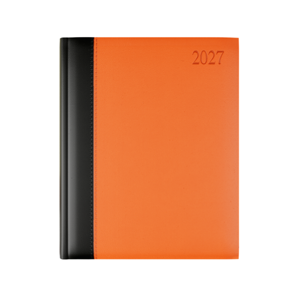 Dorchester Bicolour Quarto Desk Diary, Week to View, Black-Orange