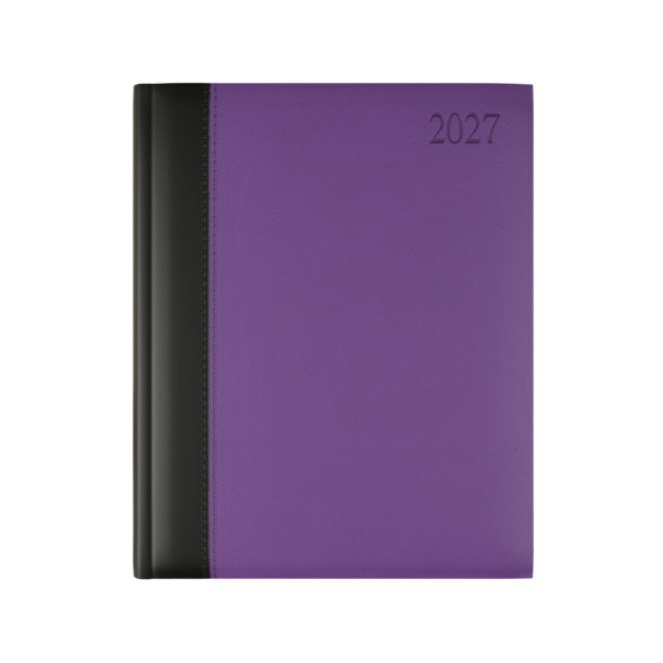 Dorchester Bicolour Quarto Desk Diary, Week to View, Black-Purple