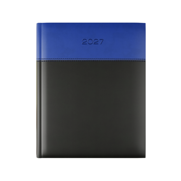 Dorchester Horizon Quarto Desk Dairy, Week to View, Black-Royal Blue