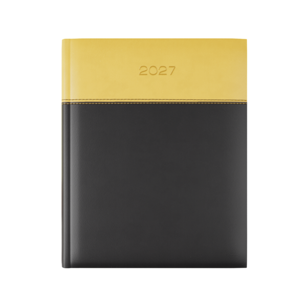 Dorchester Horizon Quarto Desk Dairy, Week to View, Black-Yellow