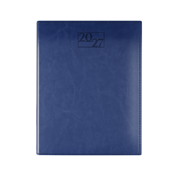Harrogate SaharaHide Faux Leather Quarto Diary, Week to View, Dark Blue