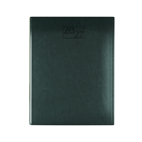Harrogate SaharaHide Faux Leather Quarto Diary, Week to View, Green
