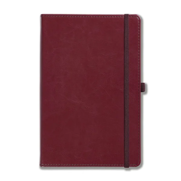 Harrogate Faux Leather A5 Notebook, Feint Ruled, Burgundy