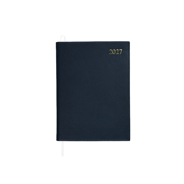 Chelsea Leather A5 Desk Diary, Day Per Page, Blue