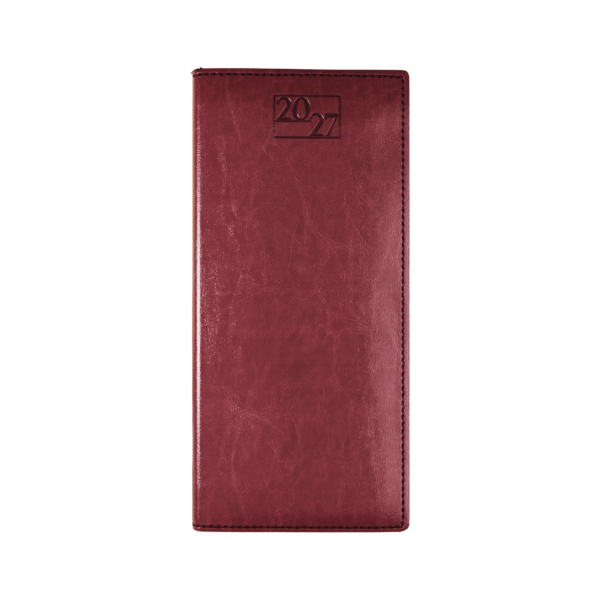 Harrogate SaharaHide Faux Leather Pocket Diary, Week to View, Burgundy