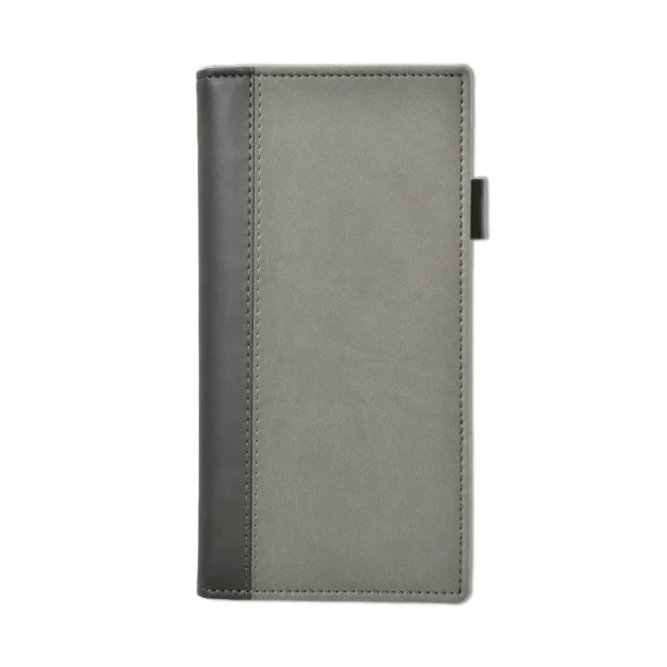 Windsor Collection Leather Pocket Wallet, Black-Grey