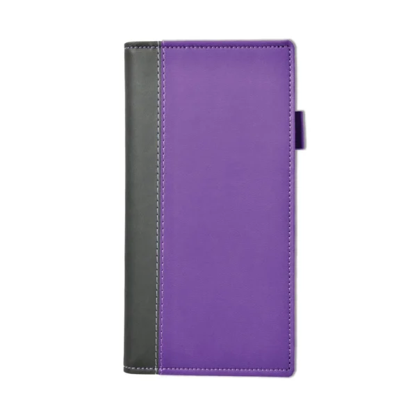 Windsor Collection Leather Pocket Wallet, Black-Purple