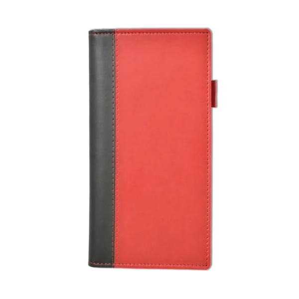 Windsor Collection Leather Pocket Wallet, Black-Red