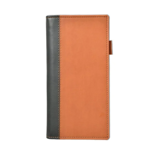 Windsor Collection Leather Pocket Wallet, Black-Tan