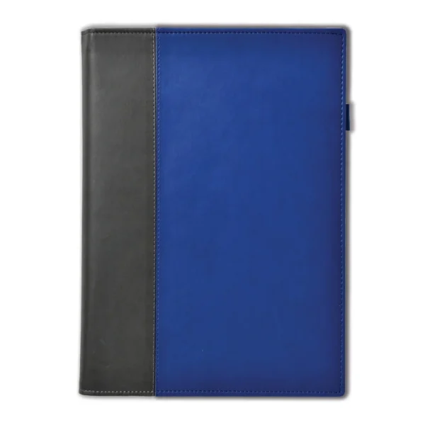 Windsor Collection Leather Quarto Wallet, Black-Blue
