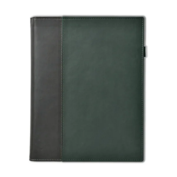 Windsor Collection Leather Quarto Wallet, Black-Green