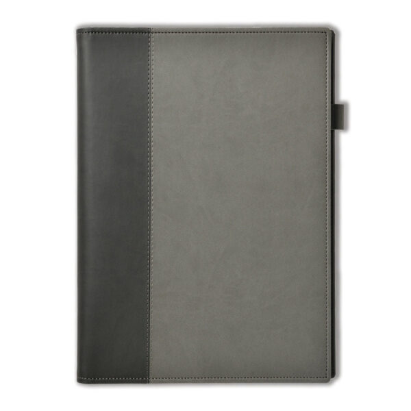 Windsor Collection Leather Quarto Wallet, Black-Grey