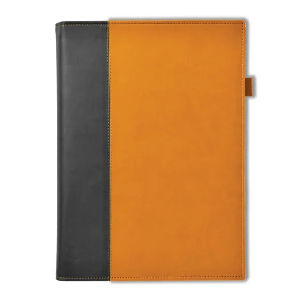 Windsor Collection Leather Quarto Wallet, Black-Orange