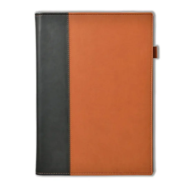 Windsor Collection Leather Quarto Wallet, Black-Tan