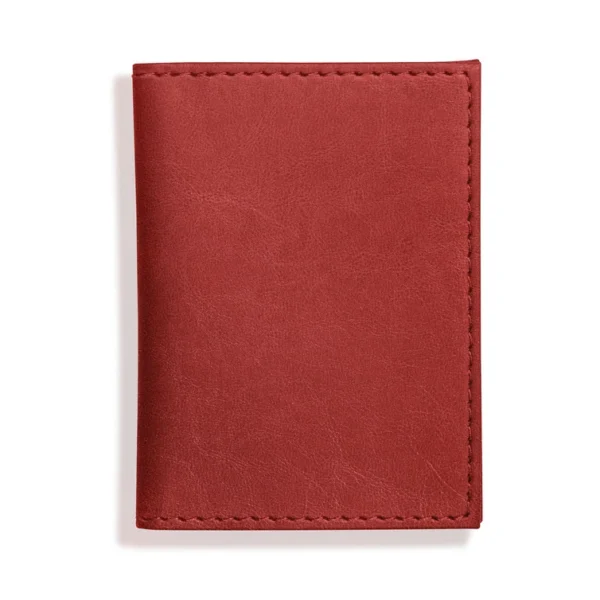 Harrogate Collection Faux Leather Card Holder, Red