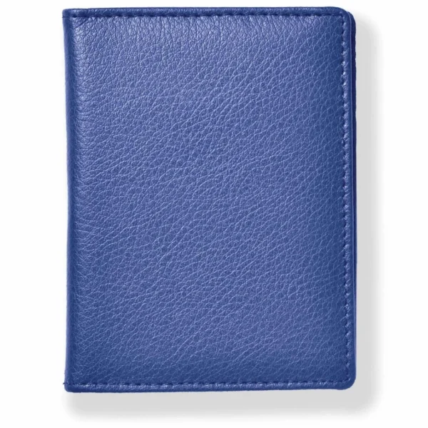 Chelsea Collection Real Leather Card Holder Blue
